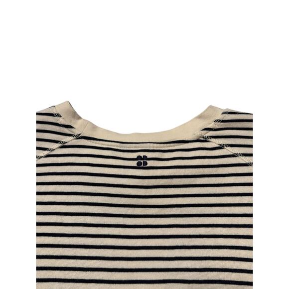 Sweaty Betty After Class Cropped Navy Striped Sweatshirt US 6 Pilates Athleisure - Picture 4 of 10